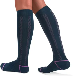 1-Pairs Navy Blue Graduated Compression Socks For Men & Women (30-40mmHG) | Actinput