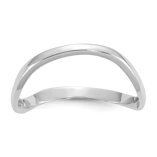 14K Gold 3mm Wide Curved Wave Thumb Ring - White Yellow or Rose