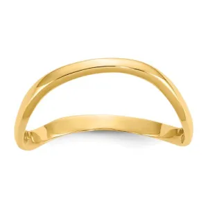 14K Gold 3mm Wide Curved Wave Thumb Ring - White Yellow or Rose