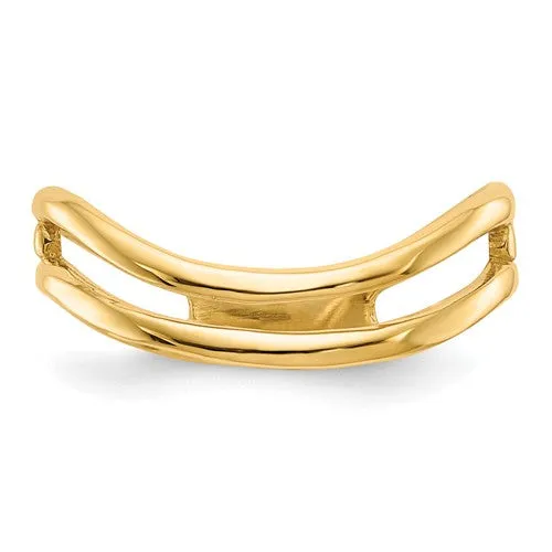 14K Yellow Gold Double Wave Curved Thumb Ring