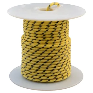 16 AWG Vintage Cloth Covered Automotive Electrical Wire - Yellow with 2 Black Tracers - 10 FT