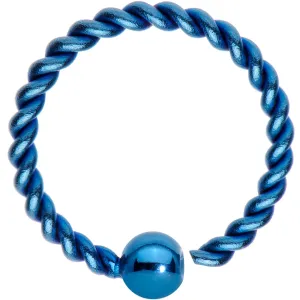 16 Gauge 3/8" Light Blue IP So Twisted Captive Style Seamless Ring