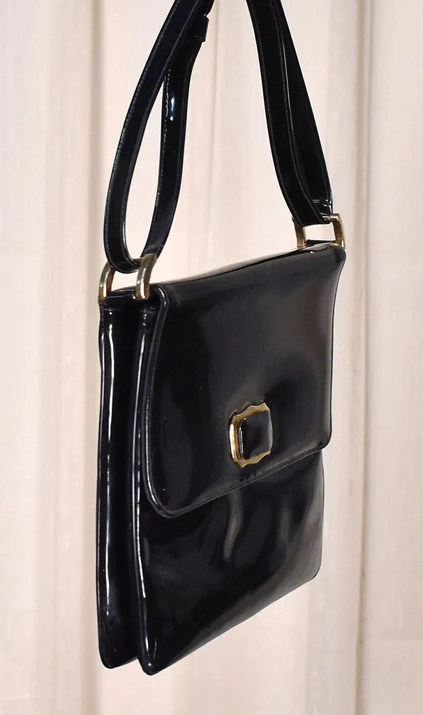 1960s Black Square Patent Bag