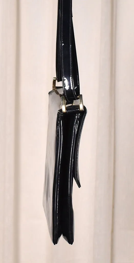 1960s Black Square Patent Bag