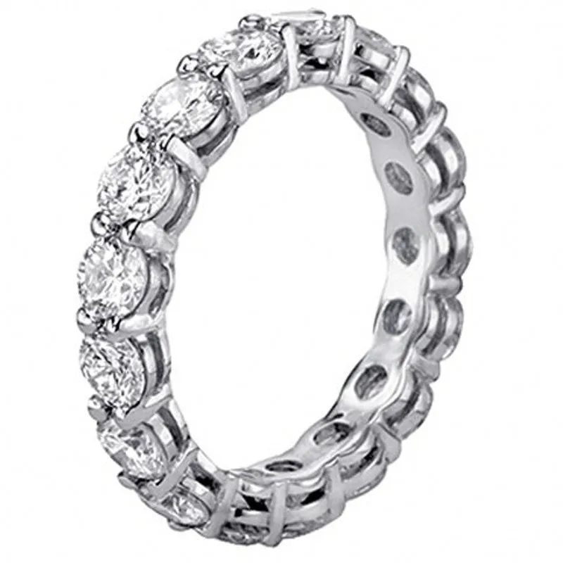 2 Carats Silver Ring Full Round Women