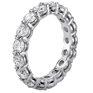 2 Carats Silver Ring Full Round Women