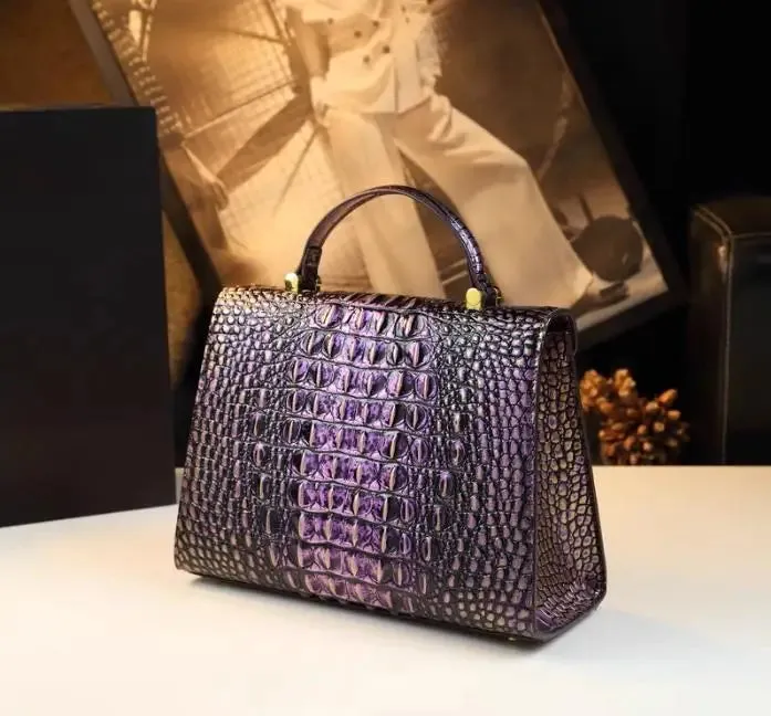 2024 High-grade Leather Crocodile Print Handbags