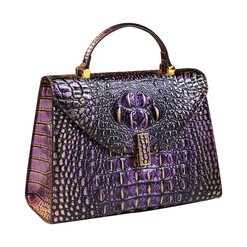 2024 High-grade Leather Crocodile Print Handbags