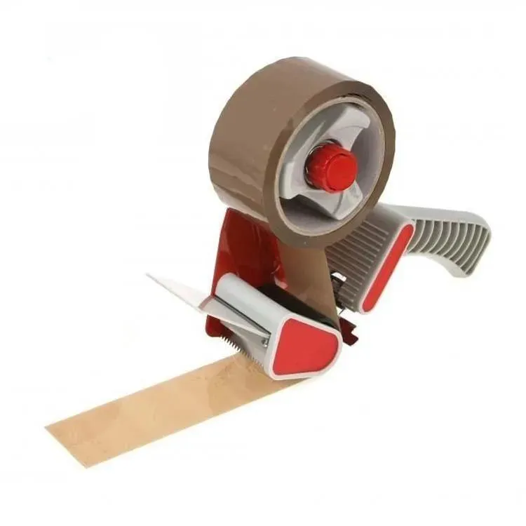 2" Tape Gun Dispenser   6 Rolls Of Brown Packing Tape 48mm X 50M