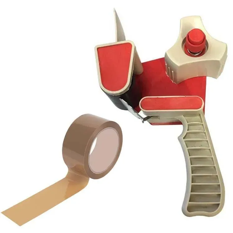 2" Tape Gun Dispenser   6 Rolls Of Brown Packing Tape 48mm X 50M