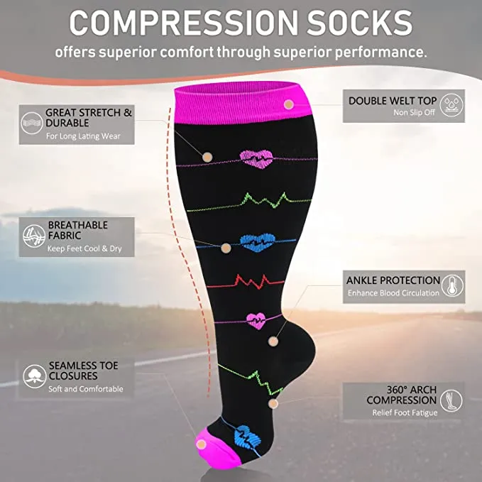 3-Pairs Cute Calf Compression Socks for Man and Woman (20-30 mmHG）| ACTINPUT