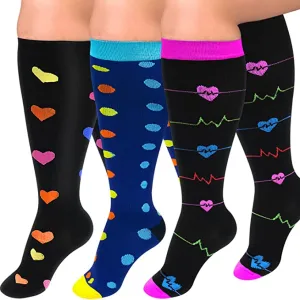 3-Pairs Cute Calf Compression Socks for Man and Woman (20-30 mmHG）| ACTINPUT