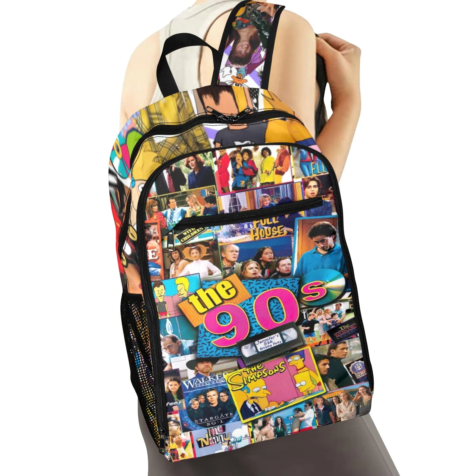 90s TV Icons Collage All Over Print Leisure Sports Backpack