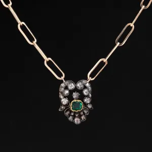 .94ctw Antique Diamond & Emerald Conversion Pendant