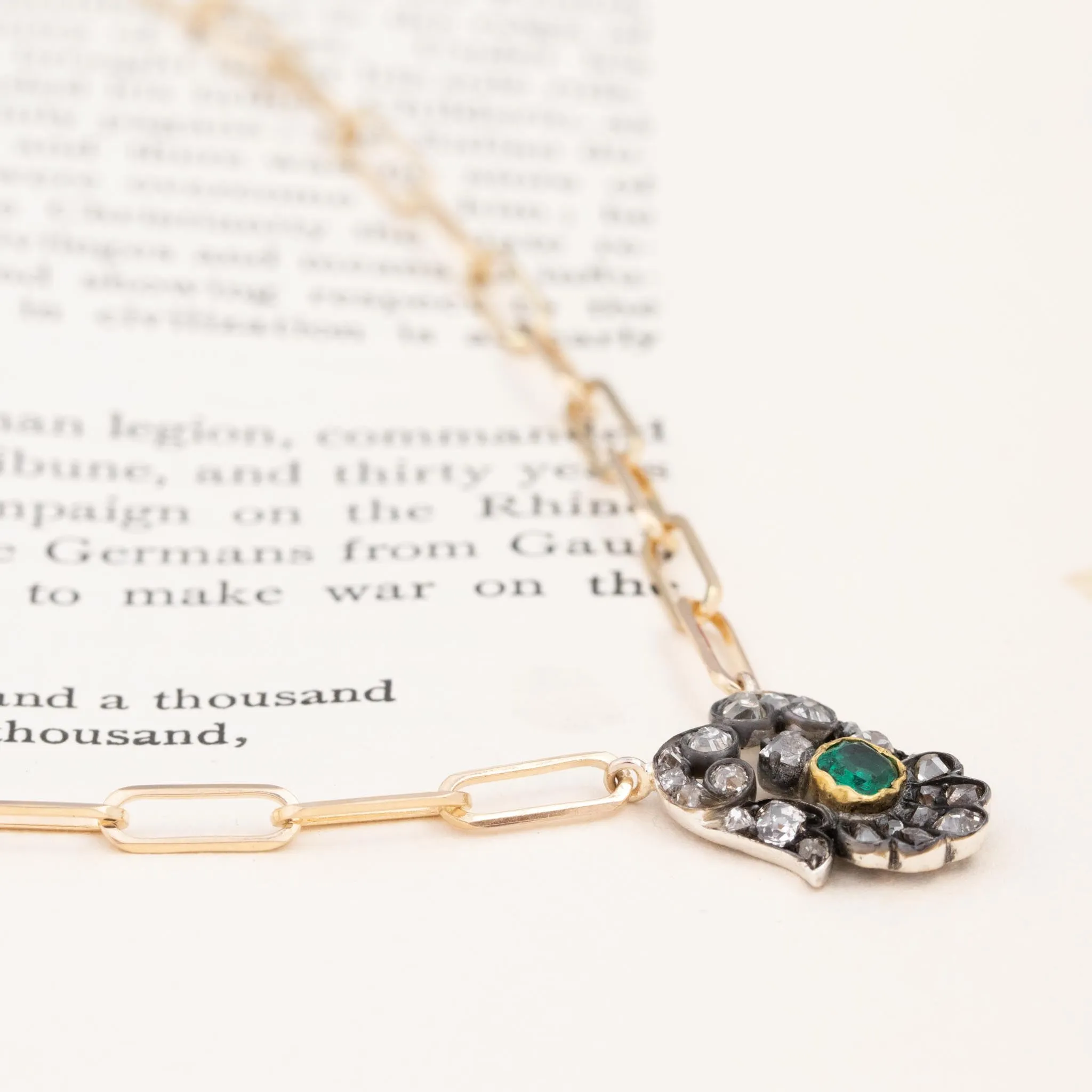 .94ctw Antique Diamond & Emerald Conversion Pendant