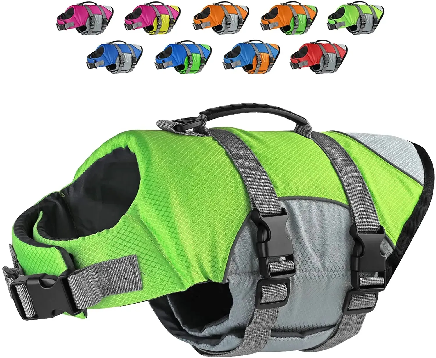 Adjustable Dog Life Jacket with Rescue Handle – Swimming Vest for Pets