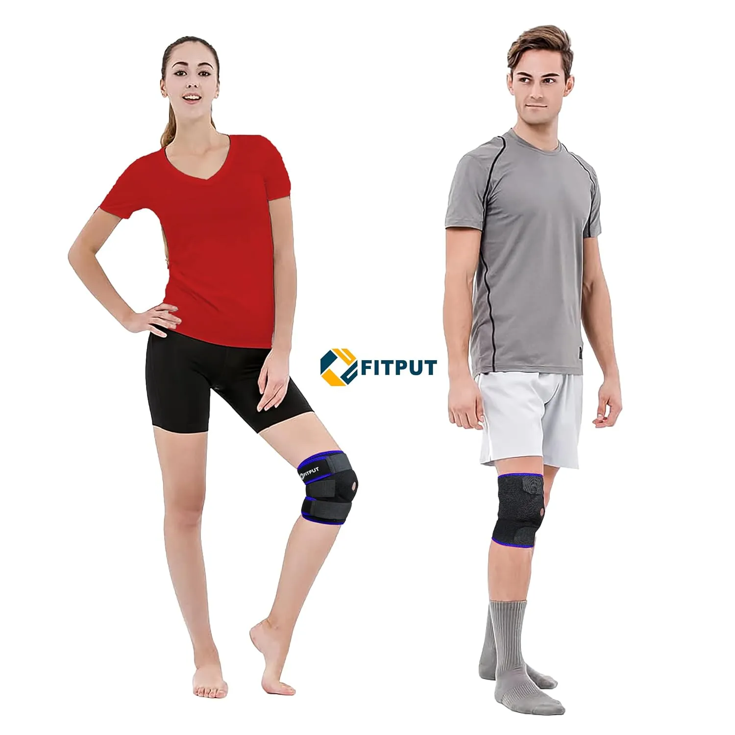 ALYV Ajustable Knee Cap For Men Women For Leg Pain Relief Products Knee Support Men Gym Knee Caps Open Patella Gel Pads Knee Brace Gym Accessories For Men.(Freesize,Blue)