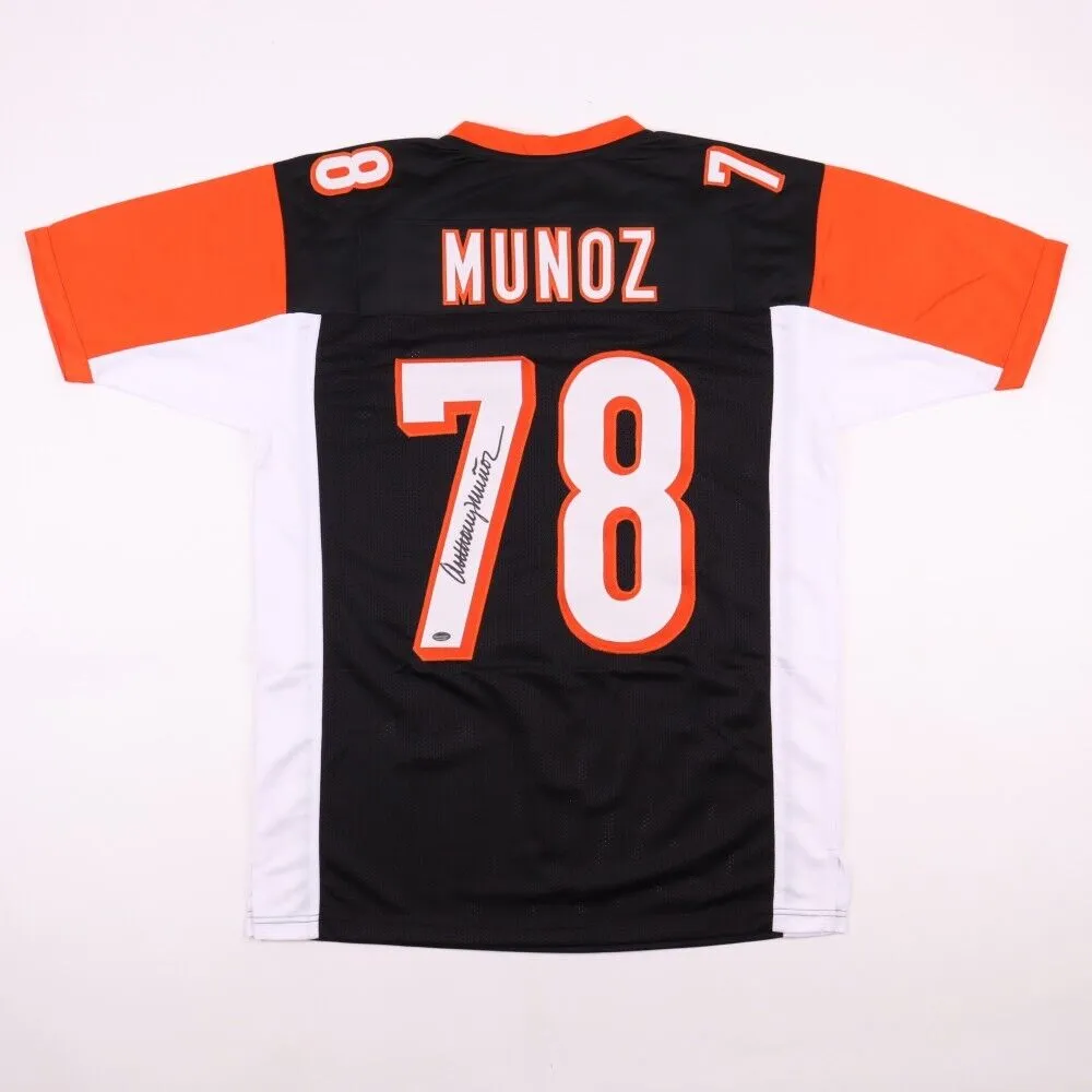 Anthony Munoz Signed Cincinatti Bengals Jersey (Schwartz) 2xSuper Bowl O-Tackle