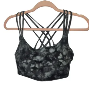 Athleta NWT Hyper Focused XL Sports Bra. Criss Cross Design in back. Black/Grey