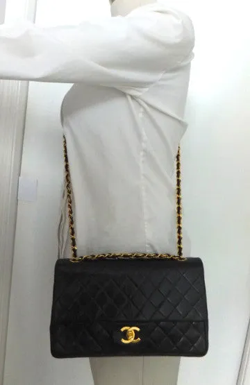 Authentic Chanel Vintage Black 2.55 Flapover