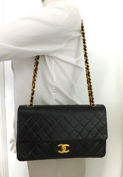 Authentic Chanel Vintage Black 2.55 Flapover