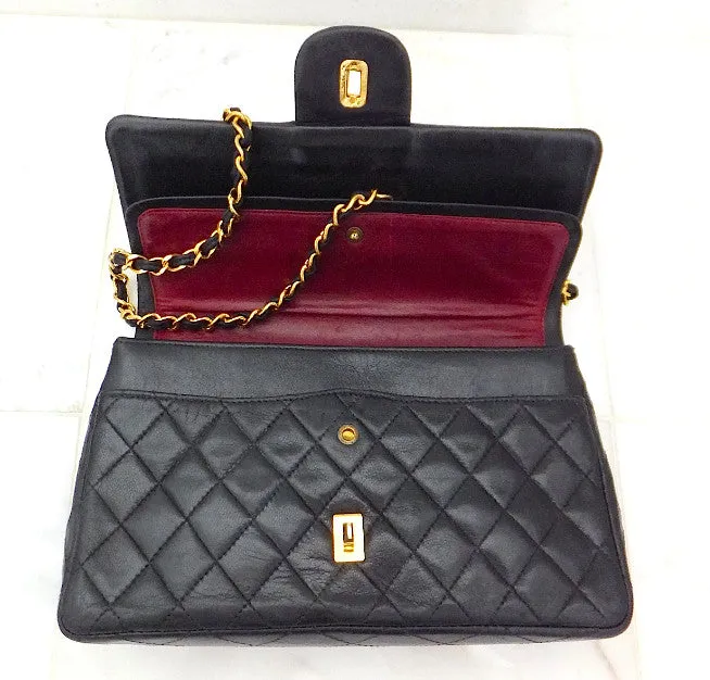 Authentic Chanel Vintage Black 2.55 Flapover
