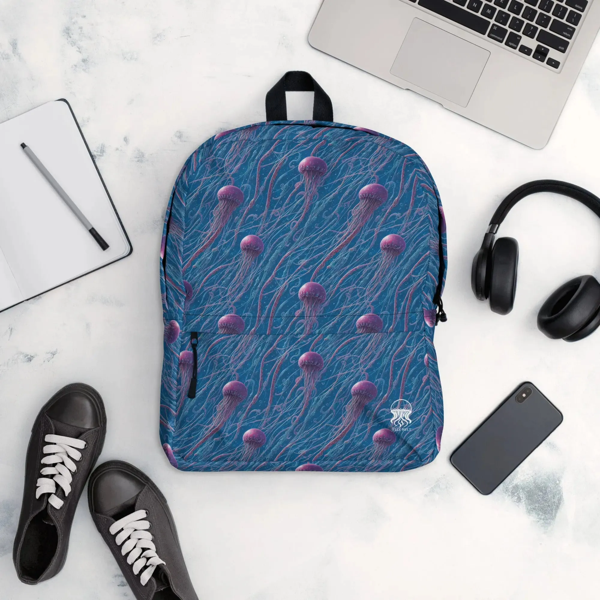 Backpack - Blue and Violet Jellyfishes