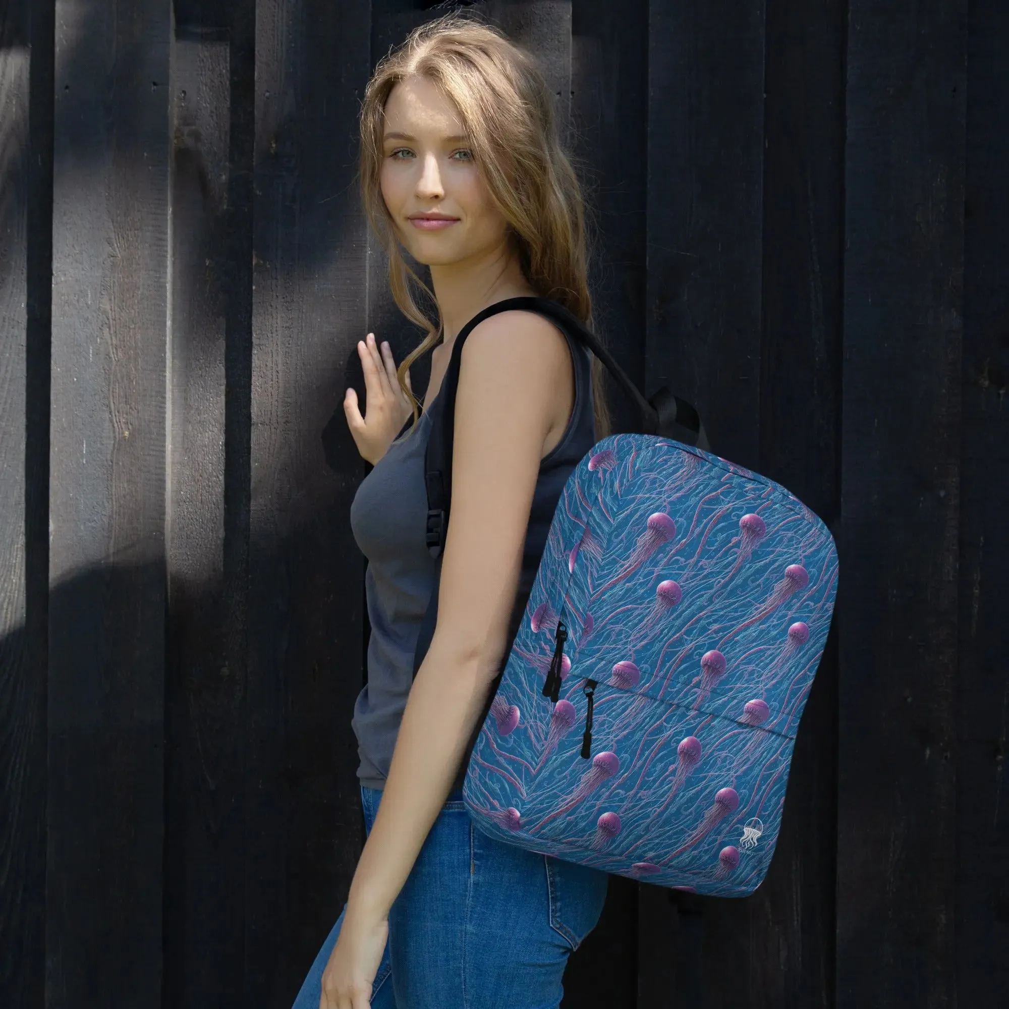 Backpack - Blue and Violet Jellyfishes