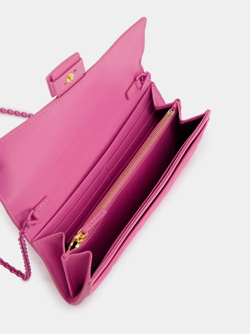 Baguette Continental Pink Leather Wallet