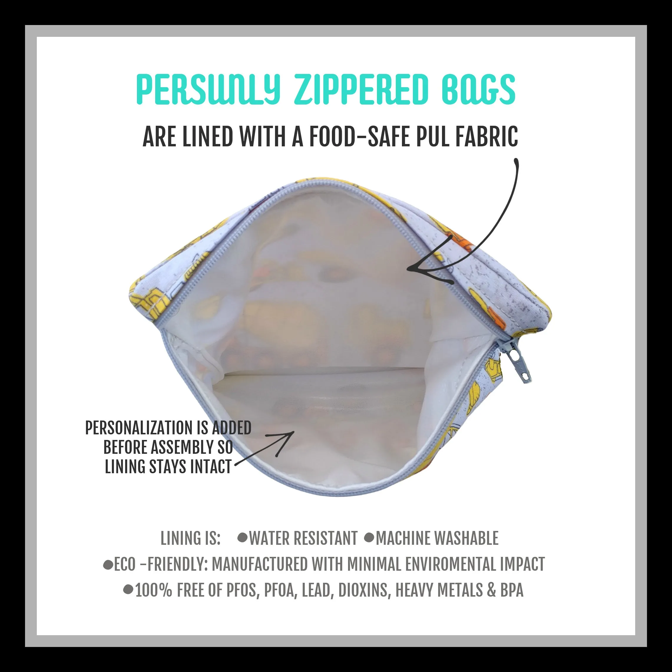 Beautiful Ride Personalized Reusable Food Bag