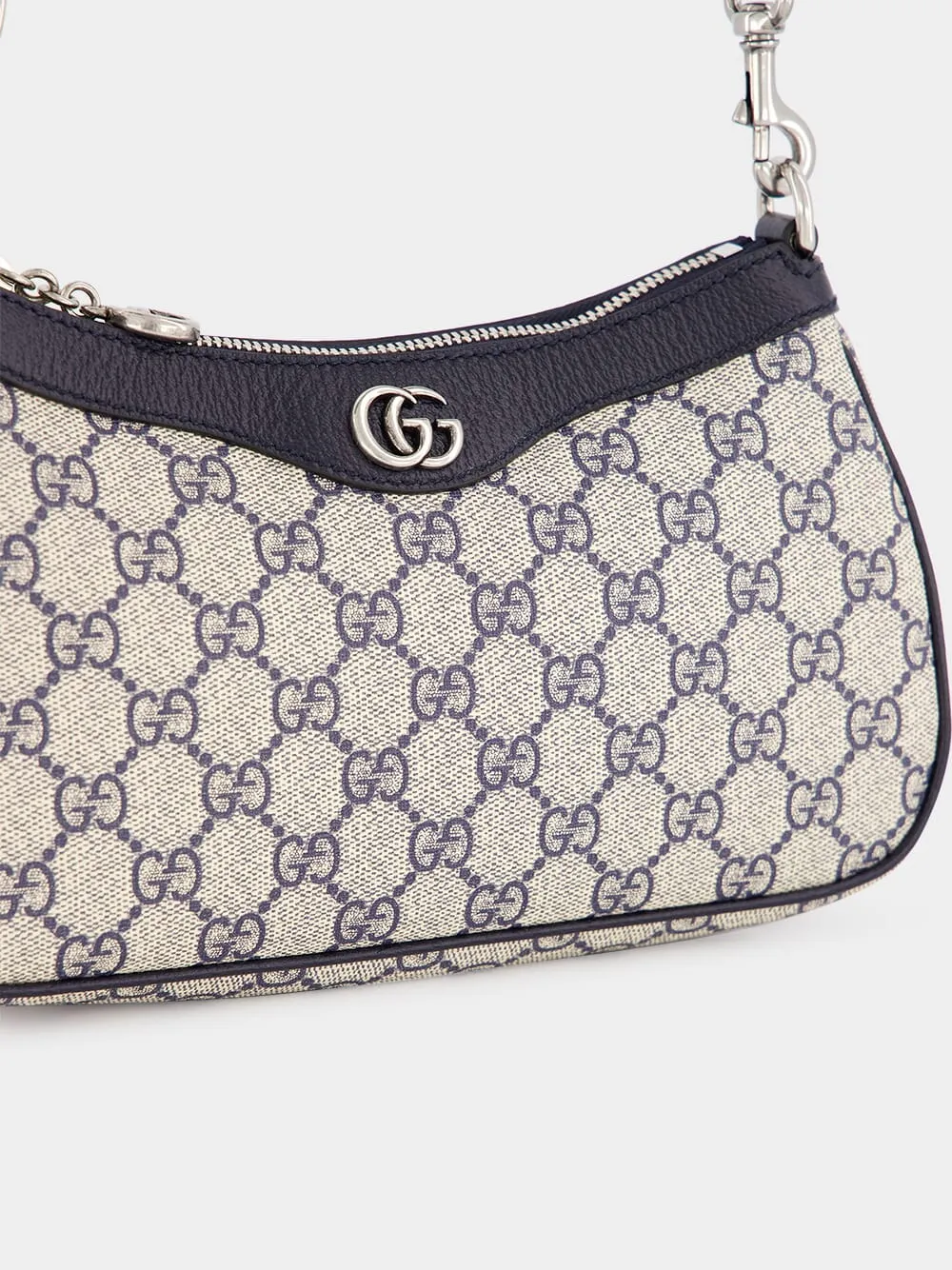 Beige and Blue Ophidia GG Small Handbag