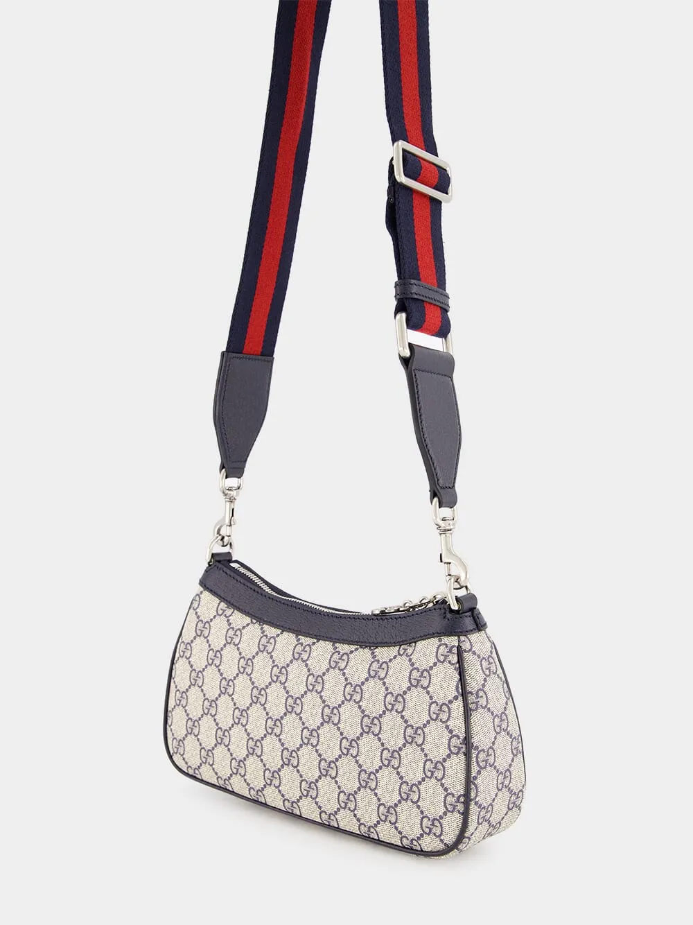 Beige and Blue Ophidia GG Small Handbag