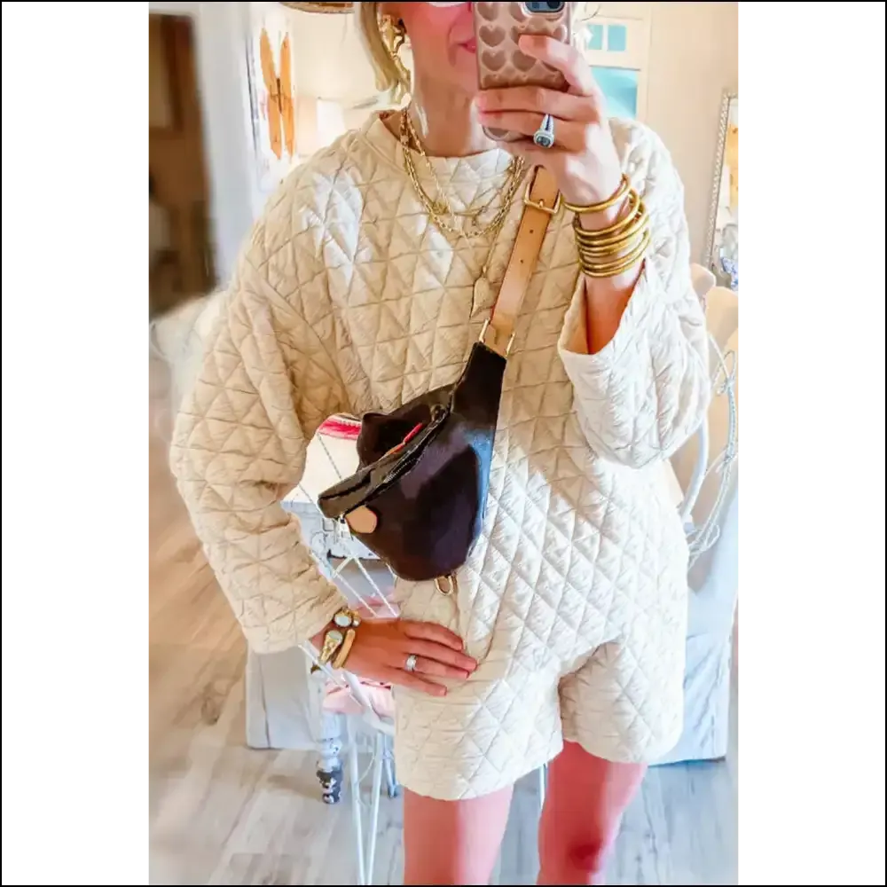 Beige Quilted Long Sleeve Set: so Cozy, Youll  Hibernate! 🐻 Needful Things