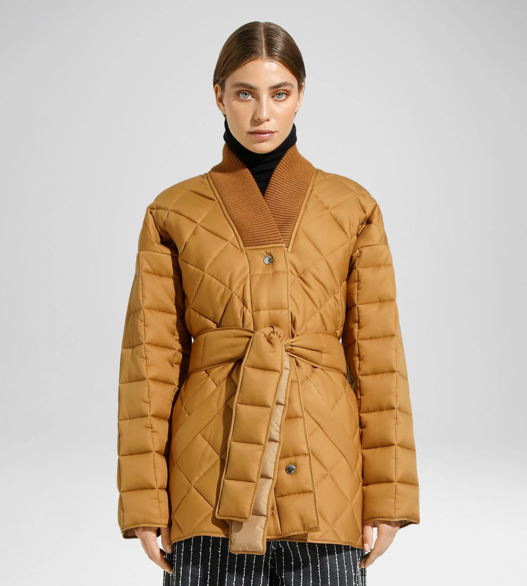 BELTED QUILTED JACKET