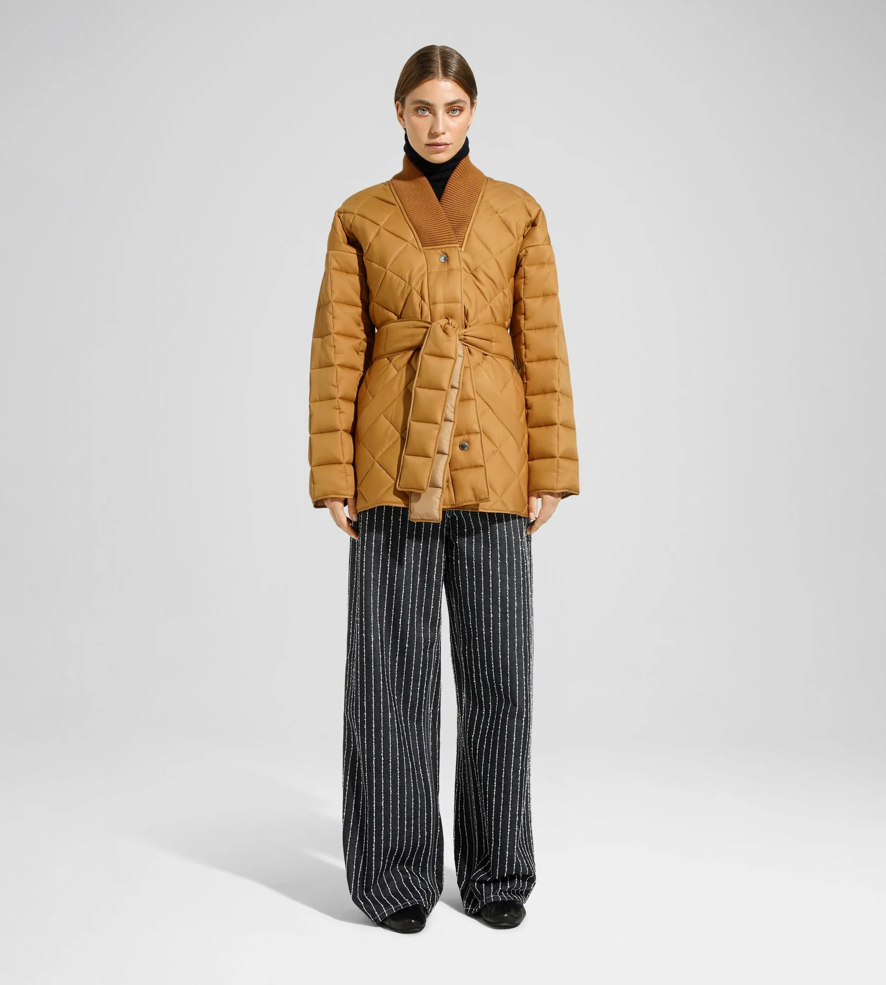 BELTED QUILTED JACKET
