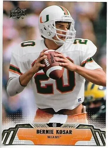 Bernie Kosar Signed Miami Hurricanes Mini Helmet (Schwartz) Cleveland Browns QB