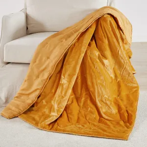 BH Calabria Velvet Ochre Quilted Throw