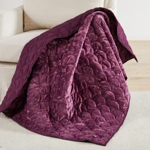 BH Ellora Plum Quilted Throw