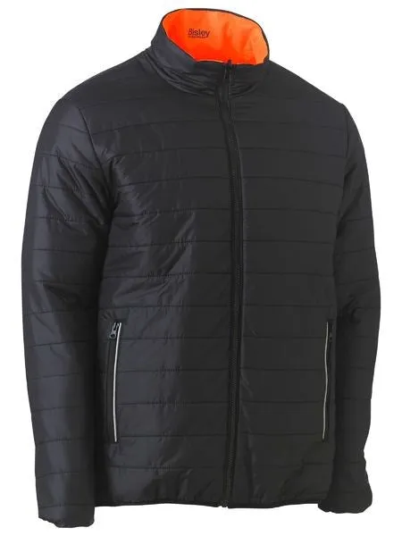 BISLEY PUFFER JACKET HI VIS REVERSIBLE AND WATERPROOF