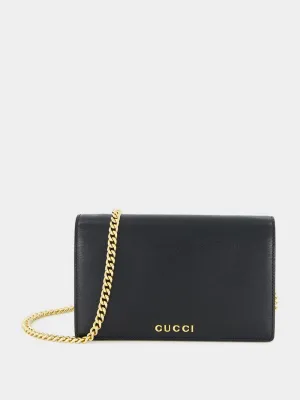 Black Chain Wallet with Script
