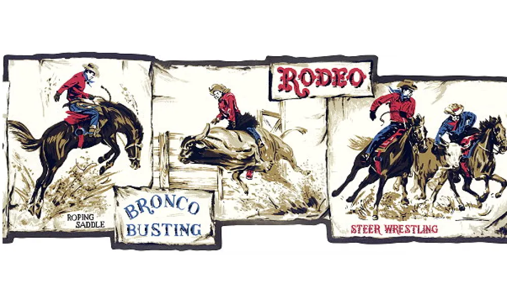 Black Framed Rodeo Scene Photos 5814620 Wallpaper Border