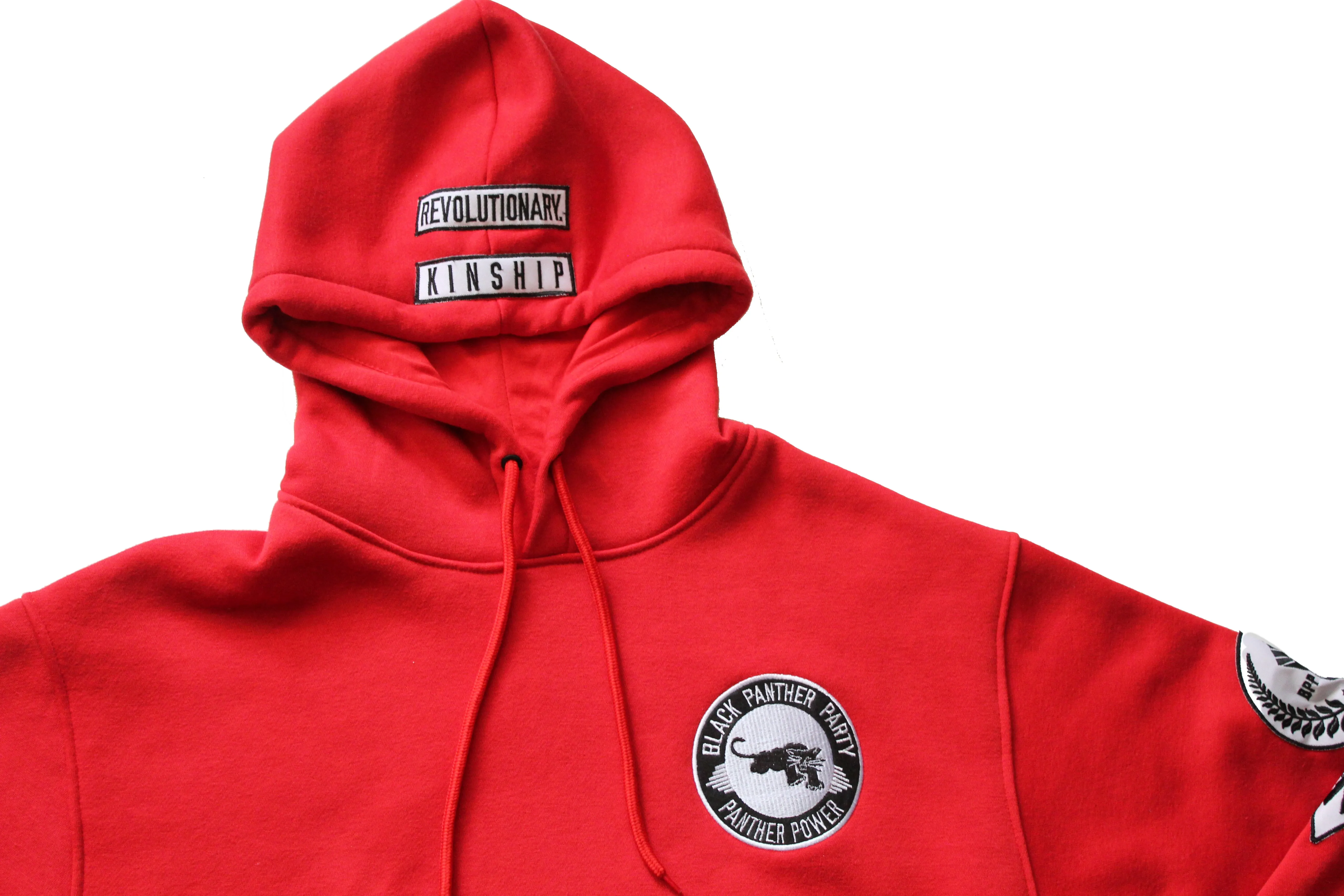 Black Panther Hoodie Red Contrast