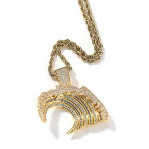 Blue Zircon Wave Pendant Necklace
