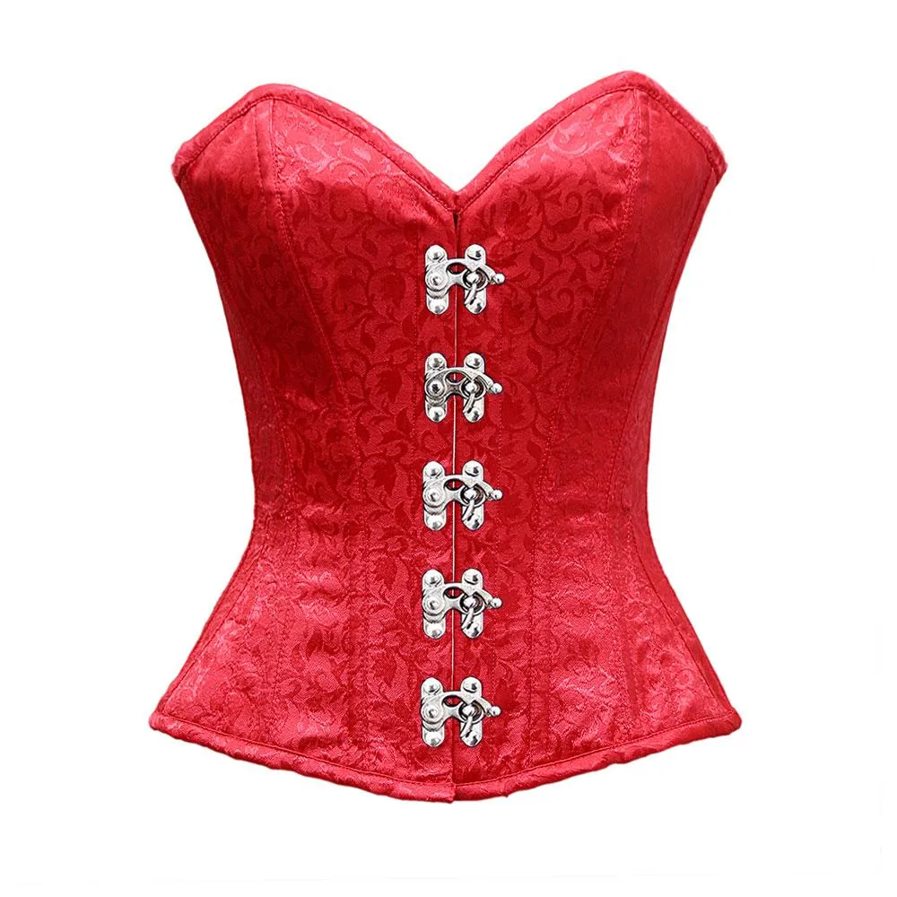 Blundell Fuchsia Satin Brocade Overbust Corset