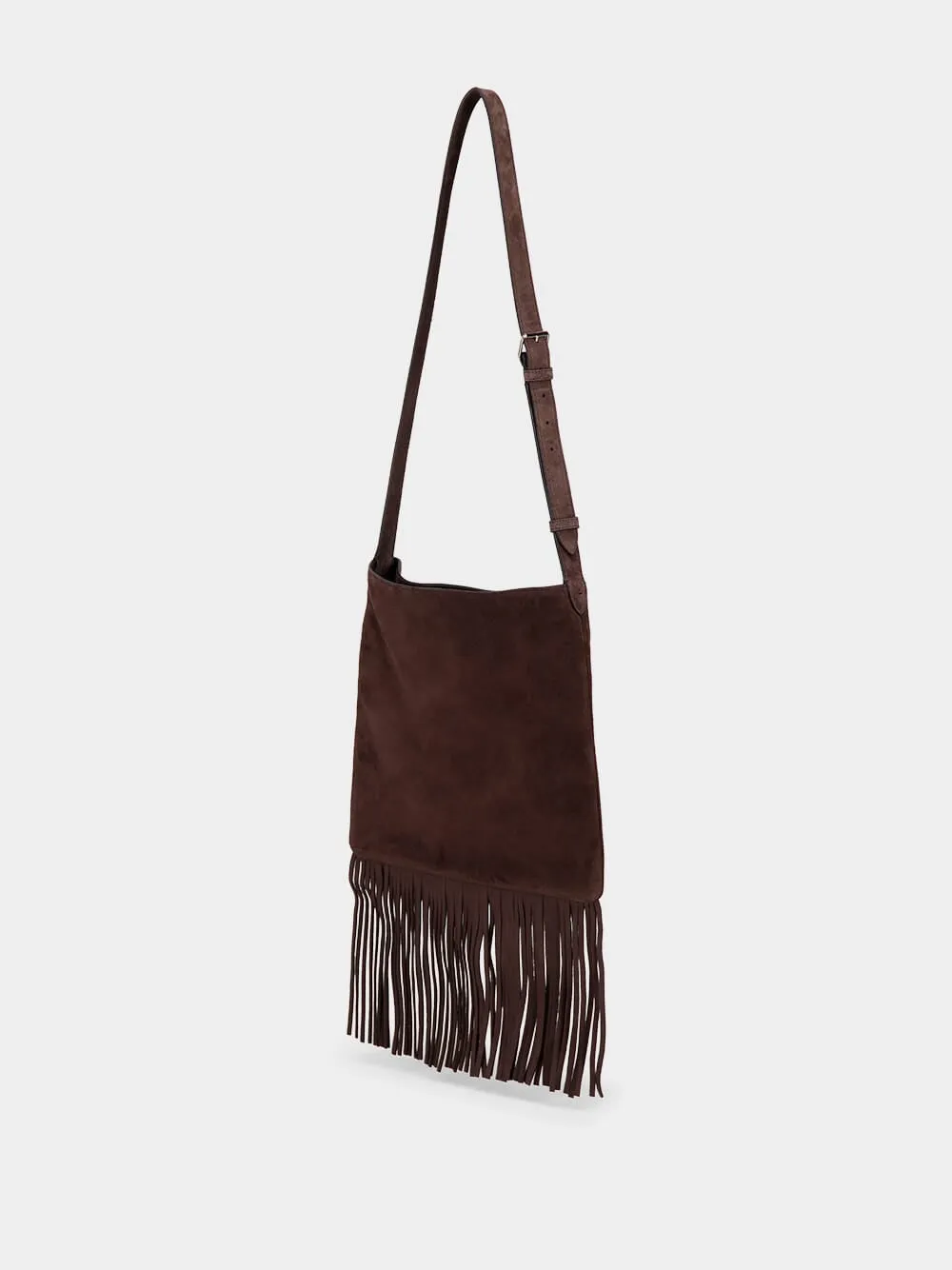 Brown Nellcôte Suede Fringe Shoulder Bag