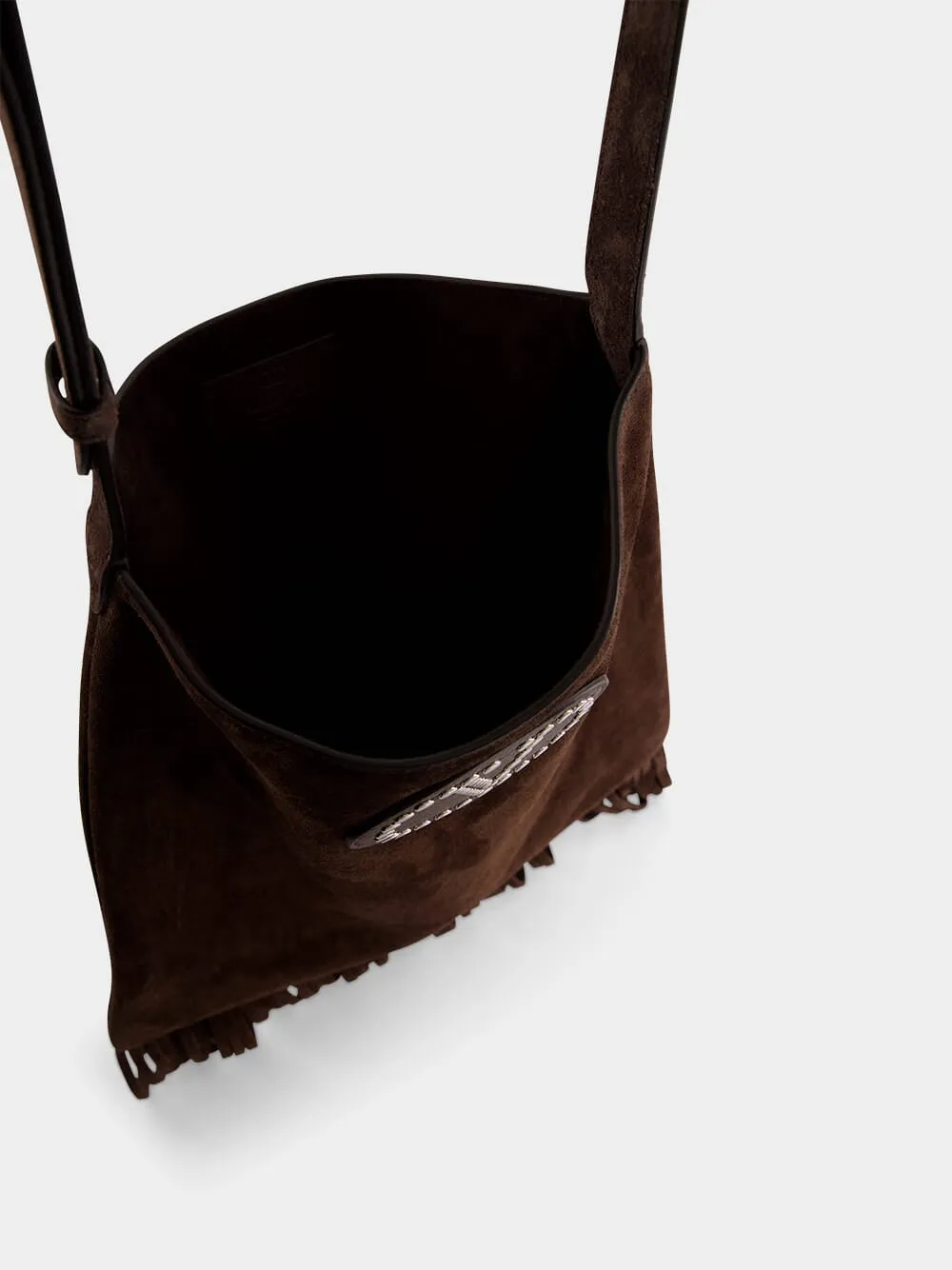 Brown Nellcôte Suede Fringe Shoulder Bag