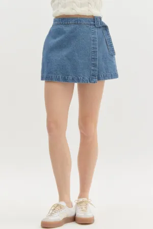 Buckle Belt Skort {Demin}