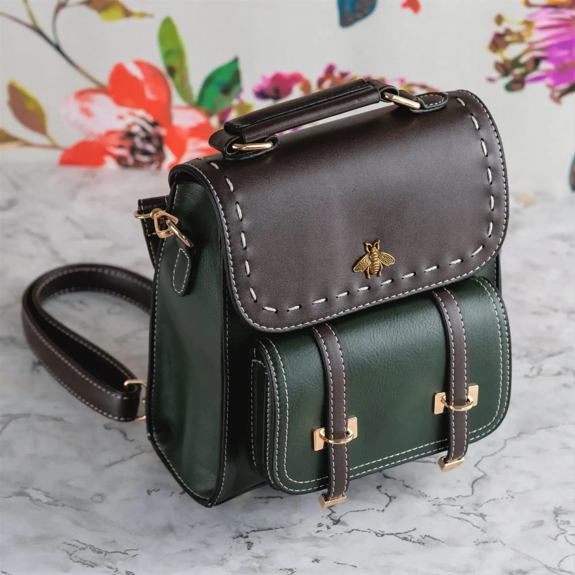 Bumblebee Leather Backpack Handbag