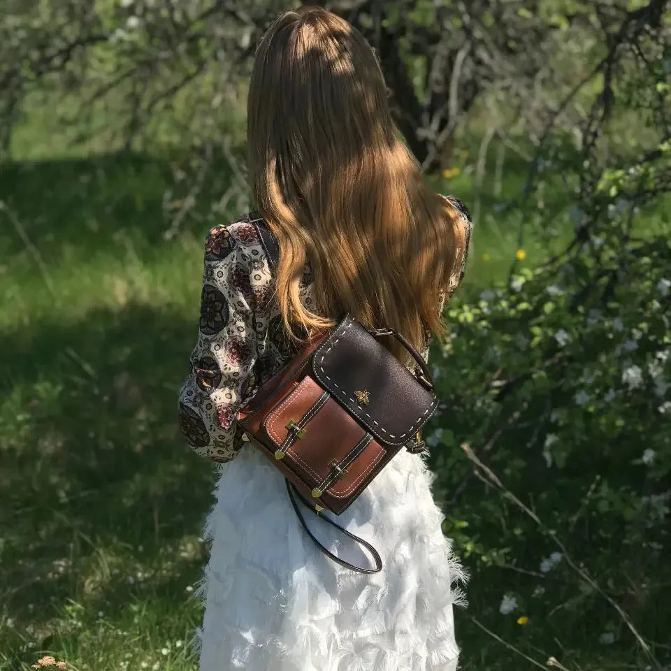 Bumblebee Leather Backpack Handbag
