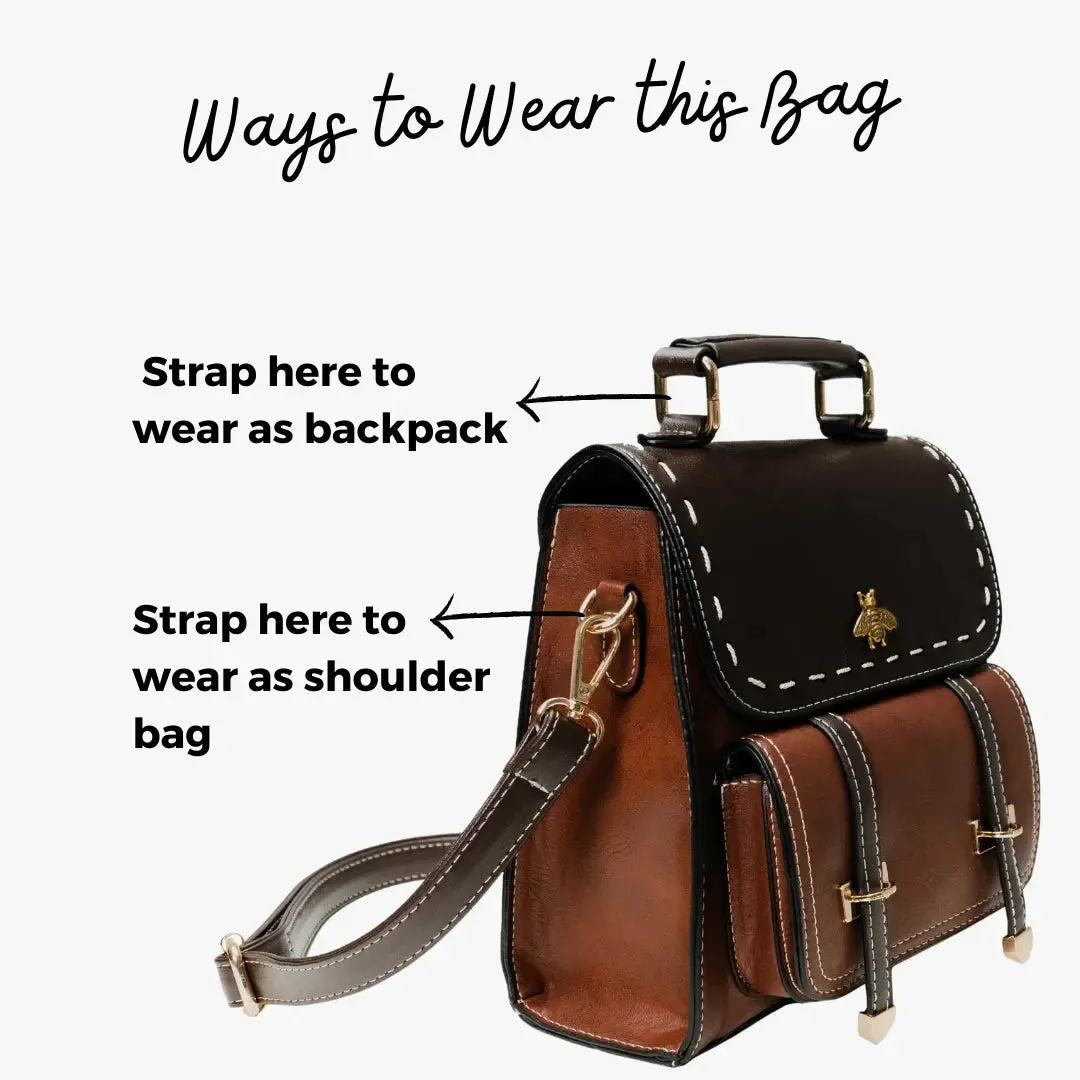 Bumblebee Leather Backpack Handbag